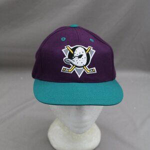 Anaheim Mighty Ducks Hat (VTG) - Classic Logo Twins Wool Blend -Adult Snapback